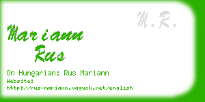 mariann rus business card